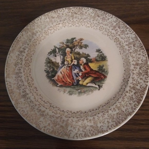 Cronin China Co. Dancing Colonial Couple Bread and - Picture 1 of 3